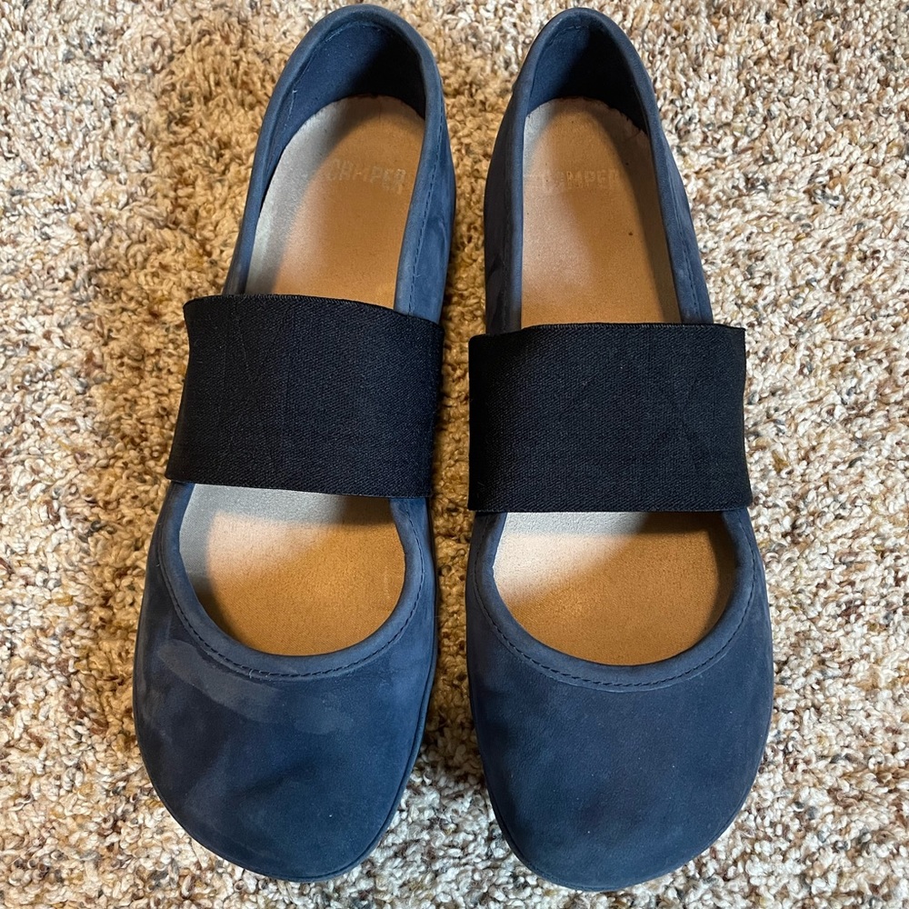 Camper Blue Suede “Right” Flats
